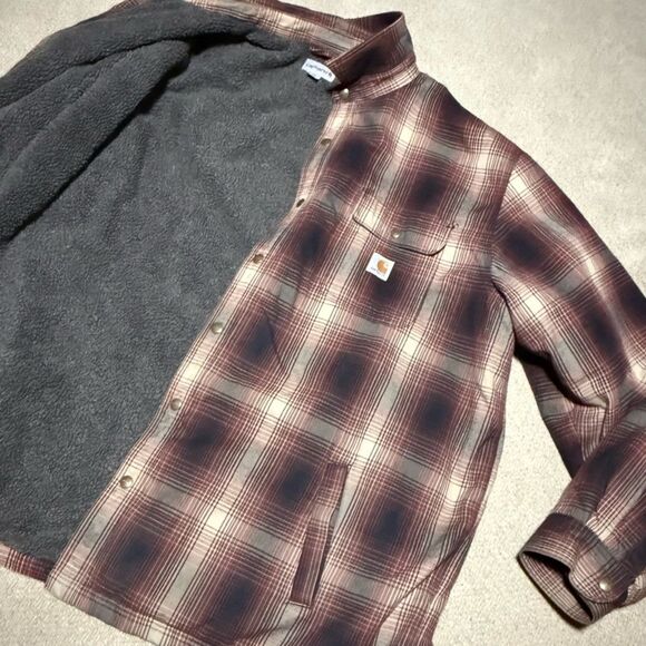 Carhartt 4XL XXXXL Plaid Sherpa Lined Insulated Shacket Shirt Jacket Men's - Picture 11 of 11